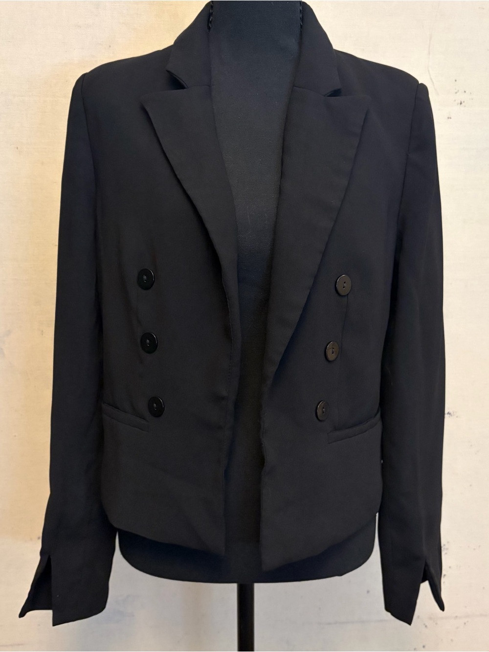 Vintage Romeo & Juliet Couture Black Double-Breasted Women's Blazer - Medium
